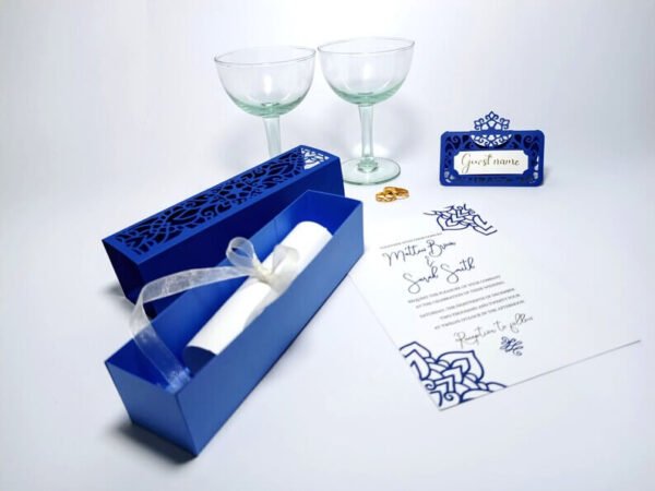 Set Wedding Invitation Box and Table Place Card SVG - Image 6