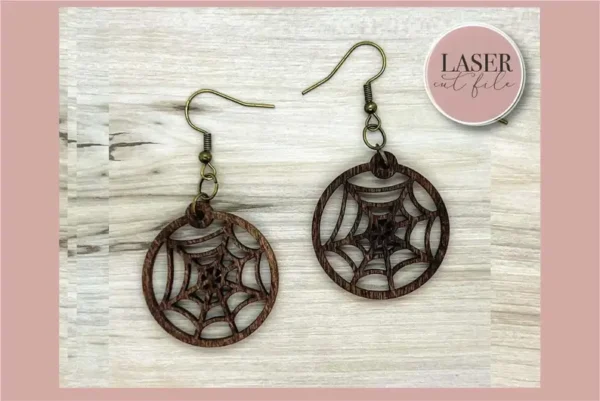Spider Web Laser Earrings - Image 3