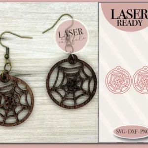 Spider Web Laser Earrings