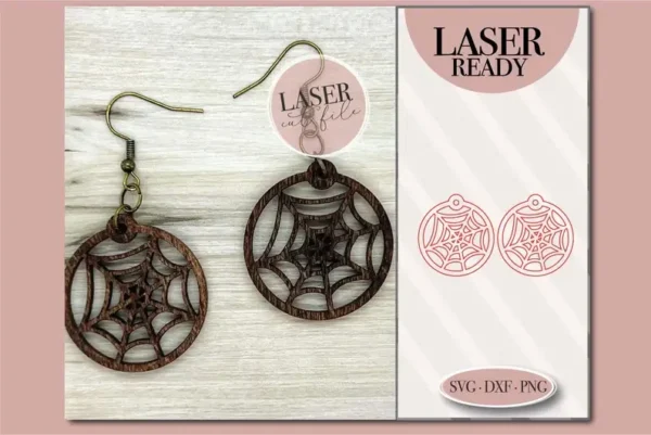 Spider Web Laser Earrings