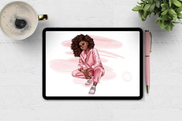 Afro American Fashion Girl Clip Art - Image 7