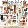 Summer Girls 8 Digital Planner Sticker Clipart