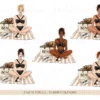 Summer Girls 8 Digital Planner Sticker Clipart - Image 5