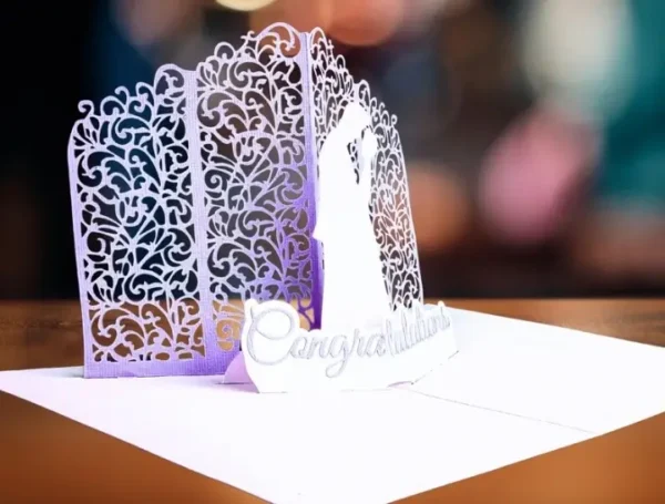 Elegant Pop-Up Wedding Card - Image 7