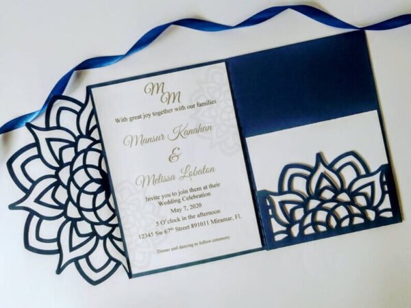 Moroccan Tri Fold Wedding Invitation Card - Image 8