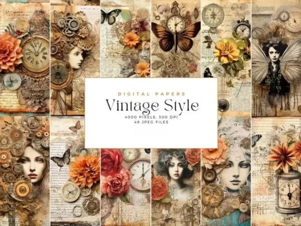 Vintage Style Junk Journal Pages - Image 2