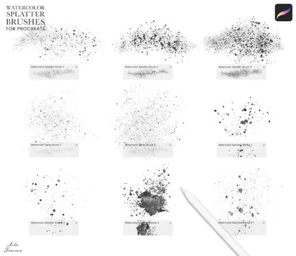Watercolor Splatter Brushes Procreate - Image 3