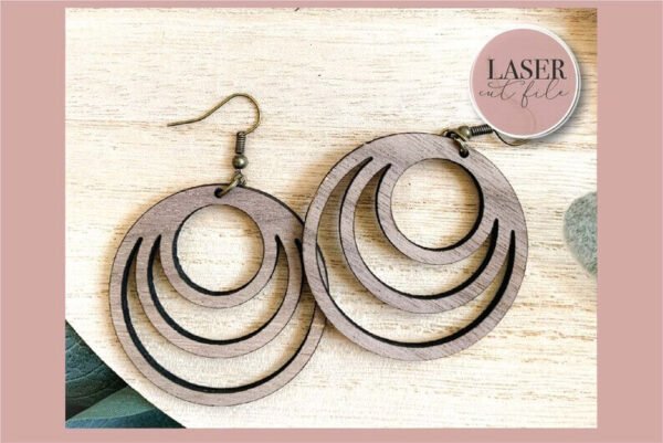 Wood Glowforge Laser Earrings - Image 4
