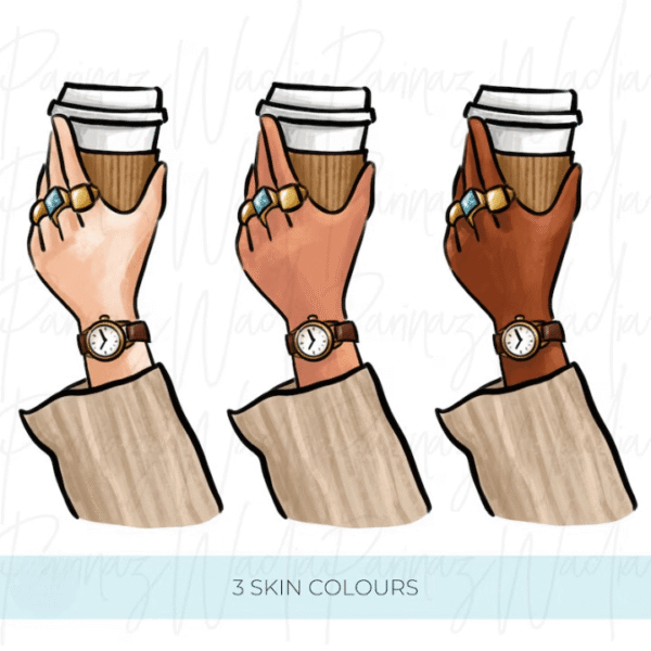 Hand Drawn Coffee Girls Clip Art - Image 6