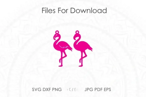 Flamingo Earrings SVG - Image 5