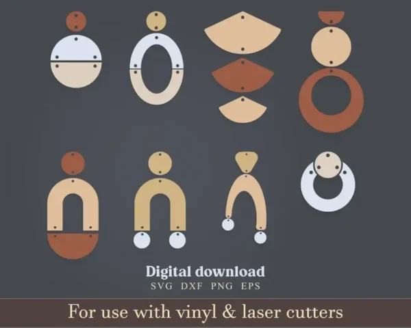 Compound Wooden Earrings svg Bundle - Image 6