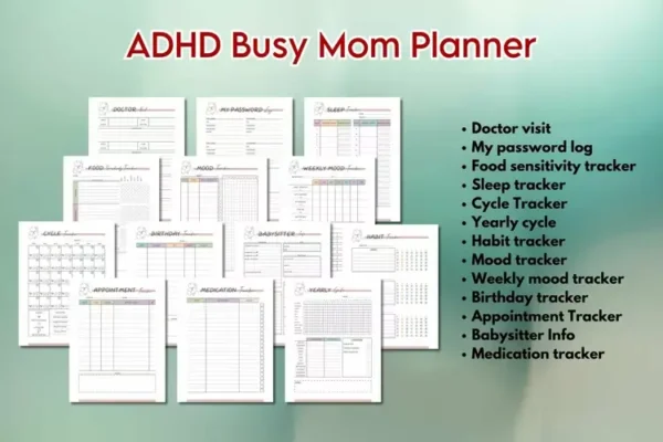 ADHD Busy Mom Planner Canva Template - Image 6
